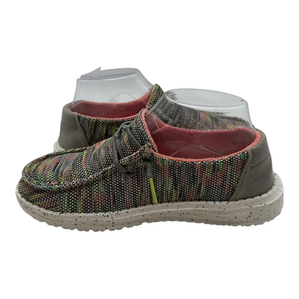 Hey Dude Wendy Sox Loafers Women's Size 5 Peacock Pink Lightweight Slip On Shoes